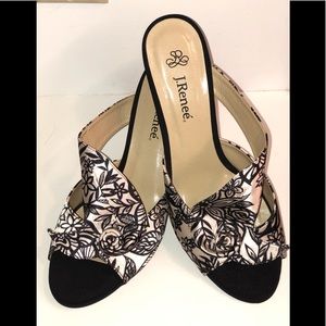 • NEW • Black & White Satin Heels